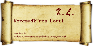 Korcsmáros Lotti névjegykártya